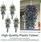 4 Pack Artificial Faux Hanging Flowers Plant for Outdoor (Purple)